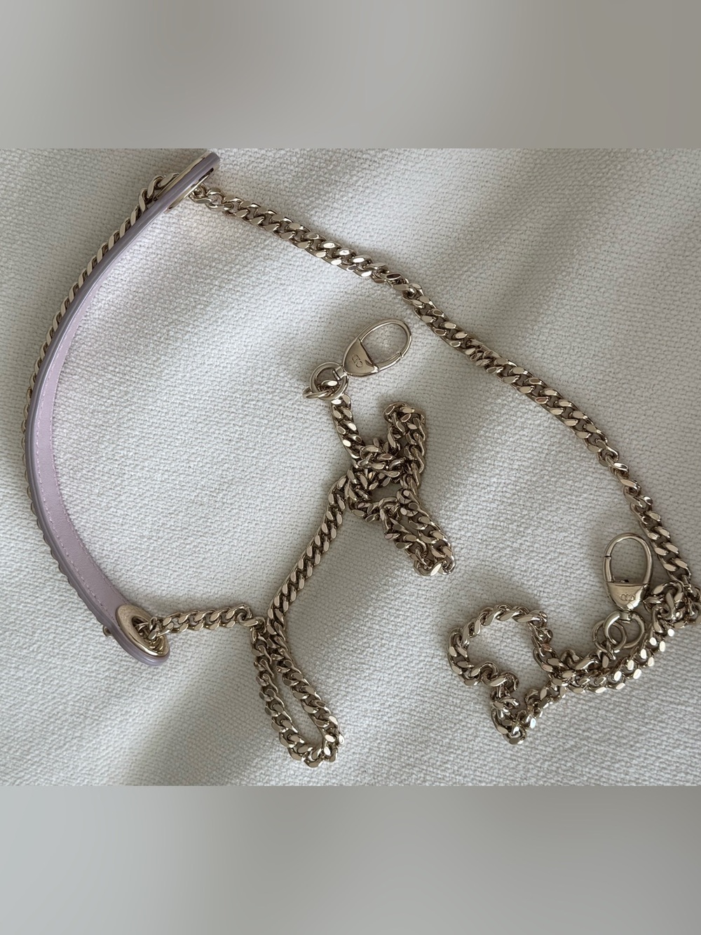 METALLIC PINK CHRISTIAN DIOR LADY DIOR MINI BAG WITH CHAIN STRAP - Picture 16 of 16